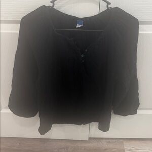 Old Navy Women's Black Button-Up Blouse